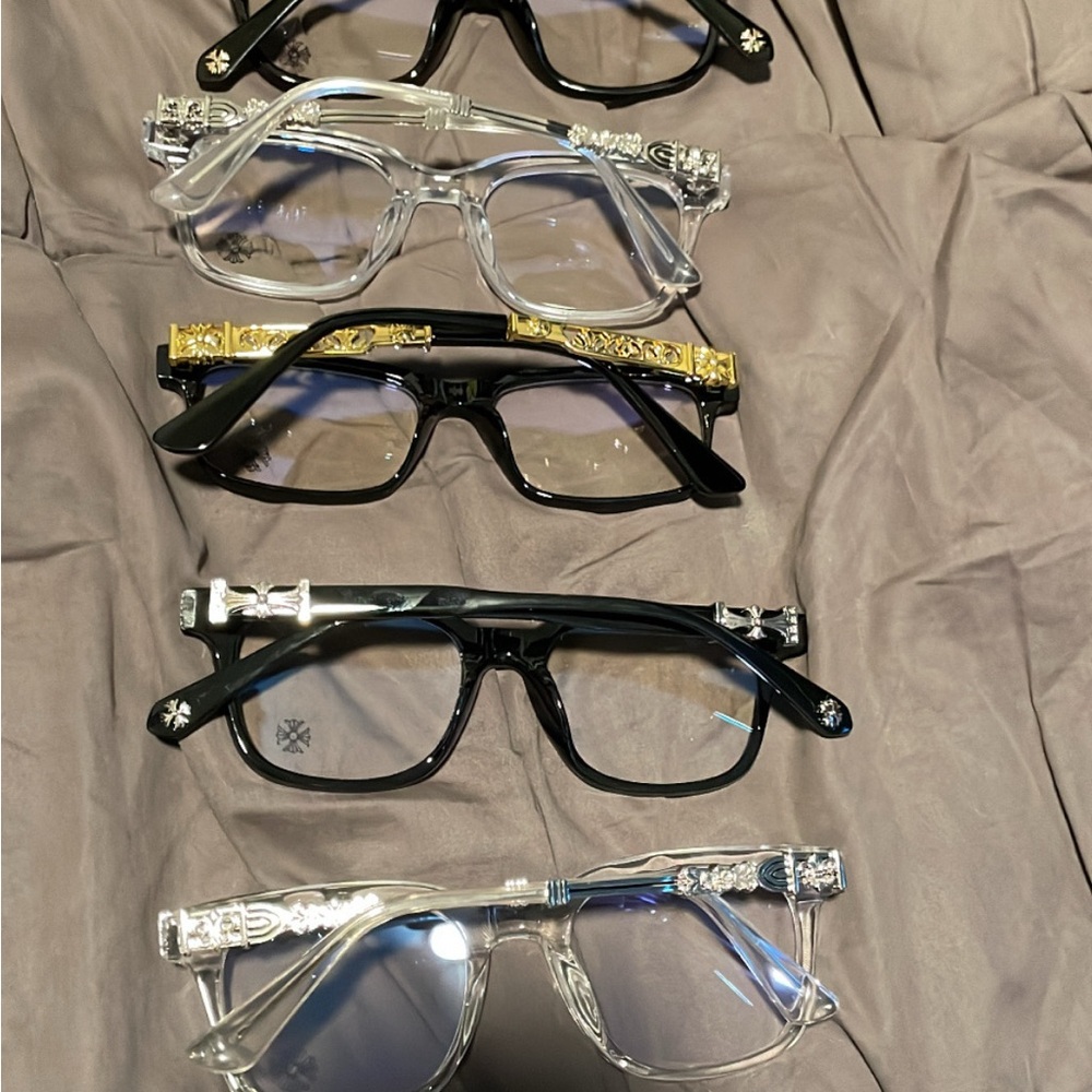 Chrome Hearts Black Rectangular Optical Glasses w… - image 3
